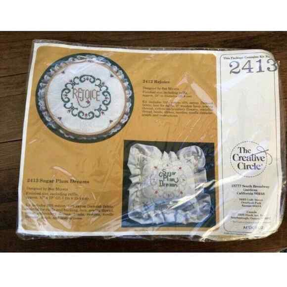 Sugar Plum Dreams Vintage Counted Cross Stitch Pillow Kit by Creative Circle - Picture 1 of 6